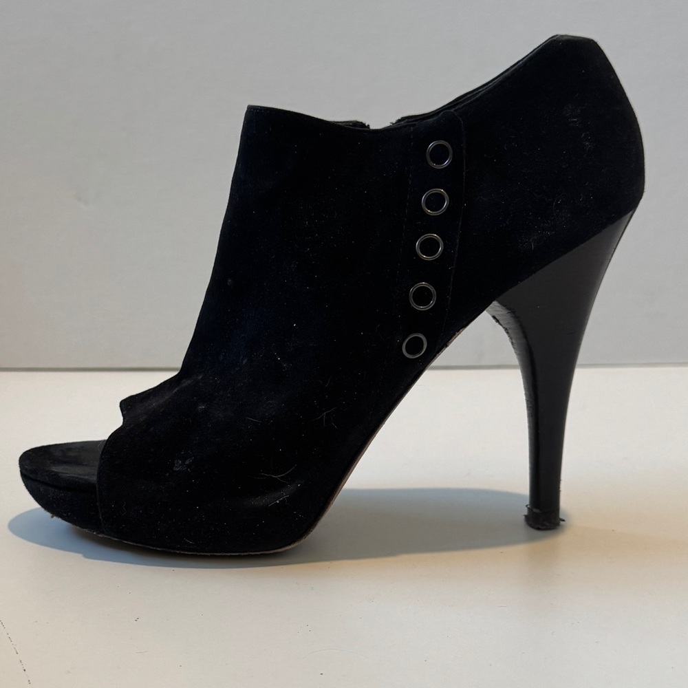 Via Spiga Black Suede Ankle Booties with Stiletto Heel
